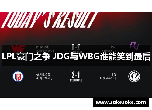 LPL豪门之争 JDG与WBG谁能笑到最后